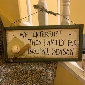Wood Baseball Plaque